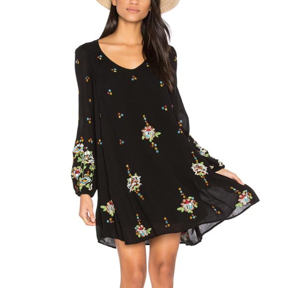 Free People Oxford Embroidered Mini Dress - Picture 1 of 9